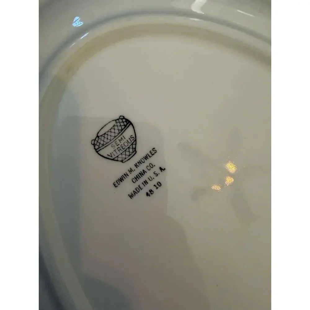 Vintage Edwin Knowles Plate Oval Serving Platter Floral Bouquet Dish